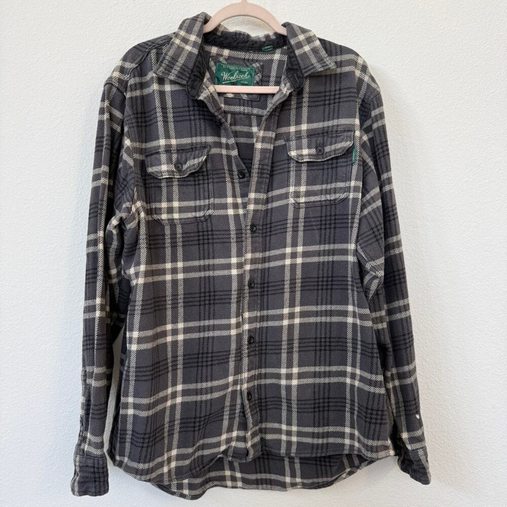 Woolrich Plaid Flannel Shirt XL Button‎ Down Workwear Outdoor Classic Cotton